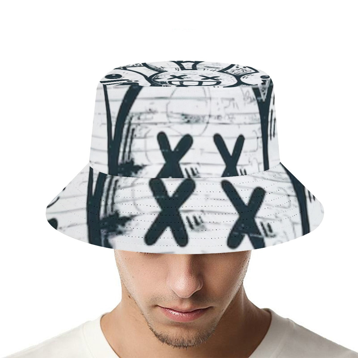 Urban Exile Graffiti Print Bucket Hat