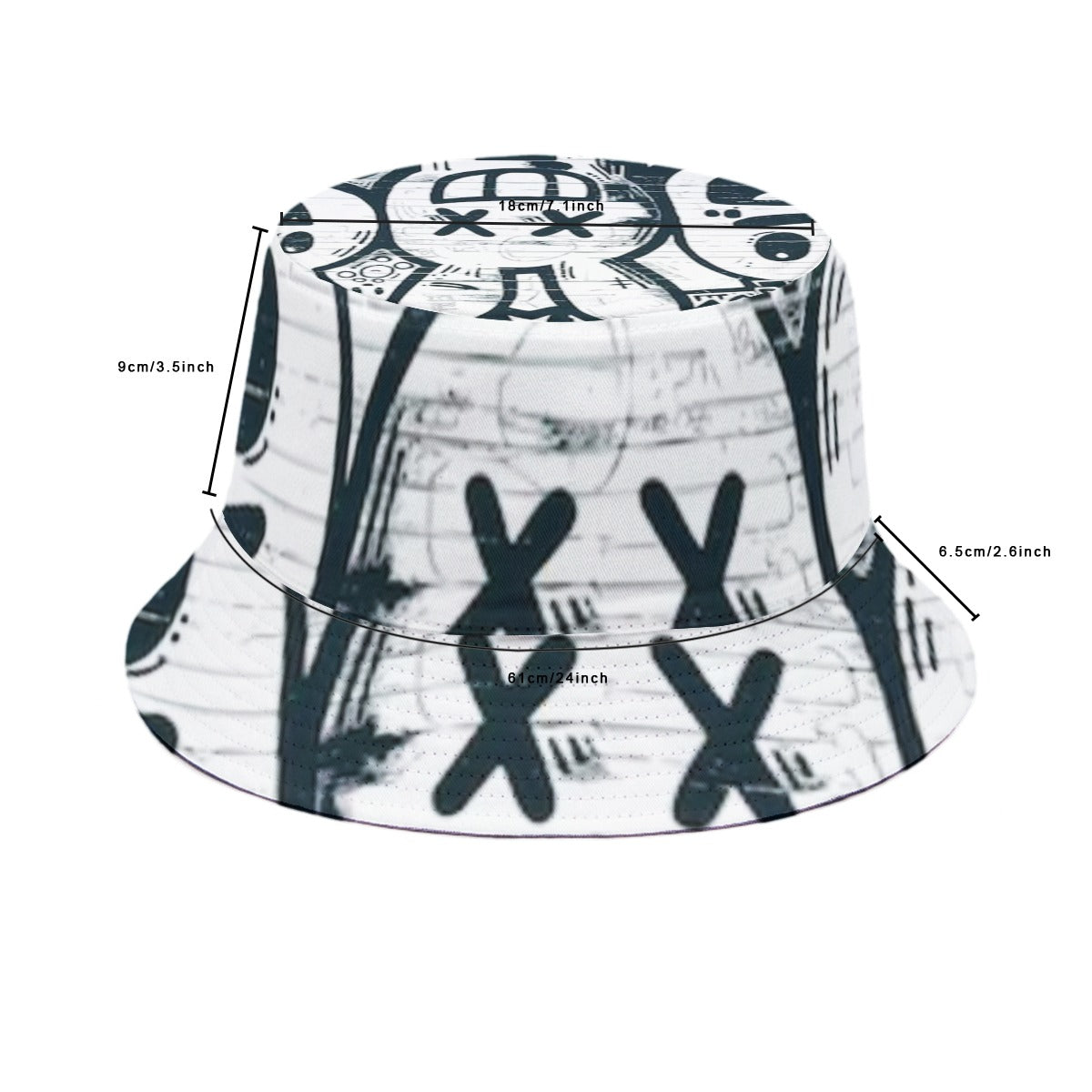 Urban Exile Graffiti Print Bucket Hat